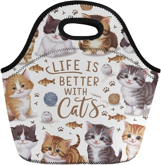 Neoprene Lunch Bags Thermal Insulated Lunch Tote Bag Reusable Washable Neoprene Picnic Bag for Women Men