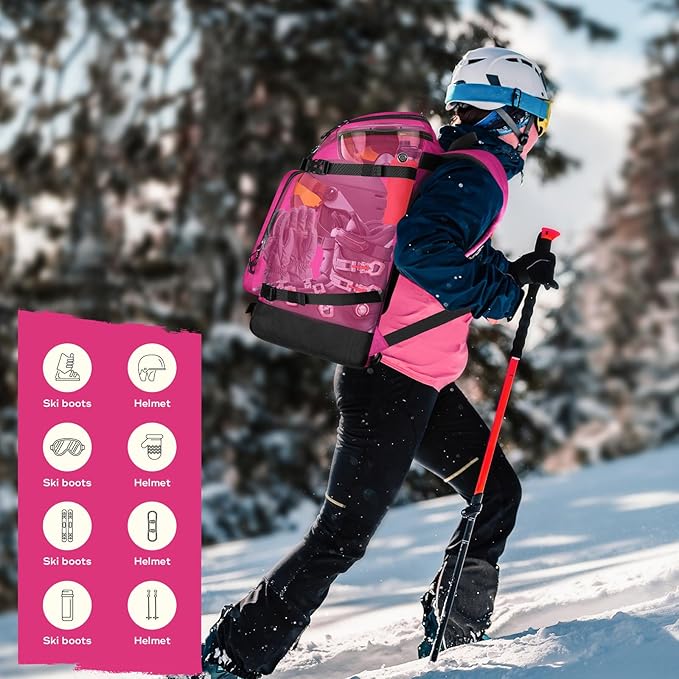 Maelstrom Ski Boot Bag,55L Large Ski Boots Travel Backpack for Men Women,Waterproof Snowboard Boot Bag for Skis Accessories