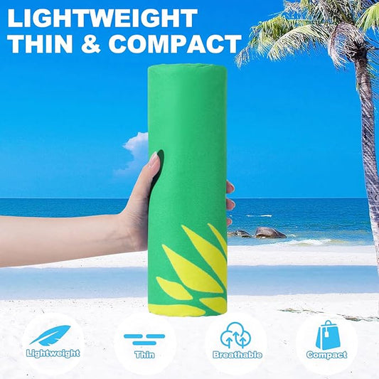 2 Packs Microfiber Oversized Lightweight Thin Beach Towel Compact Sandproof Quick Dry Clearance Towels Extra Large Sand Free Essentials Accessories Women Men Adults Gifts Little Pineapple Flamingos