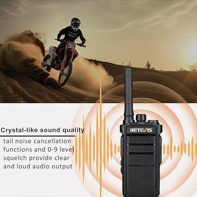 Retevis RB26 Walkie Talkies Long Range, Extended Range Two-Way Radios, Repeater Compatible, 2000mAh Rechargeable Battery, USB-C Charging, Flashlight, Compact Size, for Camping,Hiking(2 Pack)