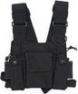 Radio chest harness Rig Bag Pocket Pack Holster Vest for Two Way Radio (Rescue Essentials) (Black)