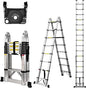Telescoping Ladder A Frame, 16.5 Ft Compact Aluminum Extension Ladder, Portable Telescopic RV Ladder for Outdoor Camper Trips Motorhome with Tool Platform and Stabilizer Bar, 330 lb