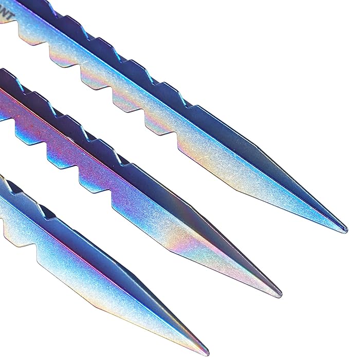 Titanium Tent Stakes, Heavy Duty Tent Spikes Ultralight Tent Pegs with Hook Canopy Stakes for Camping, Backpacking, Gardening-Medium Size-1Pcs