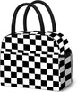 Lunch Bag Lunch Box for Women Men Reusable Insulated Lunch Tote Bag,Leakproof Thermal Cooler Sack Food Handbags Case High Capacity for Travel Work Picnic Beach- Square