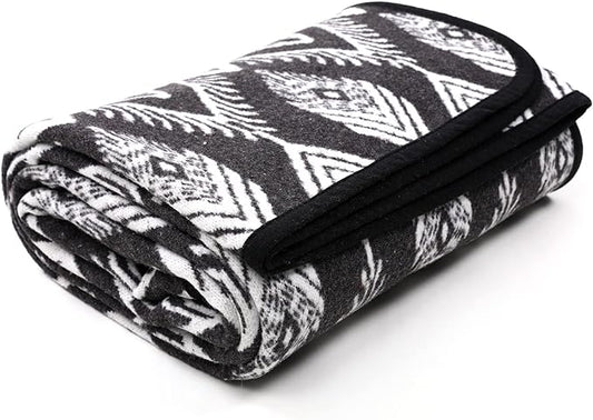PuTian Merino Wool Blanket - 4 lbs Warm, Thick, Washable, Large 87" x 63" Throw for Outdoors, Camping,Couch, Bed, Travel-Super Soft Wool Blanket- Bohemia Grey