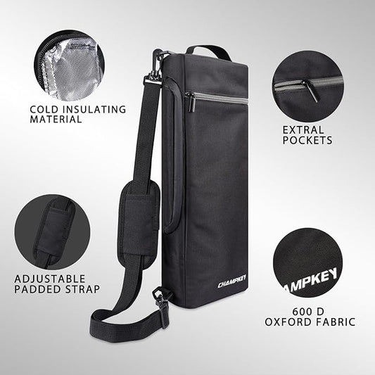 Champkey Golf Cooler Bag - Holds 6 Cans of Beer/Soda or 2 Bottles of Wine | Includes Detachable Shoulder Strap for Golfers | Golf Accessories for Men