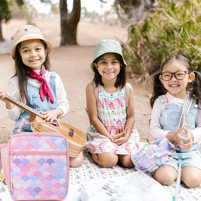 Lunch Box for Kids Boys Girls Men Women, Insulated Small Soft Cooler Lunch Bag Kit for School Work Picnic Travel - Reusable Portable lunchbox, Colorful