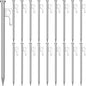 Blulu 24 Pcs 8/12/16 Inch Tent Stakes Heavy Duty Steel Metal Tent Pegs Unbreakable and Inflexible Metal Stakes Tent Spikes for Camping, Yard Decoration, Picnic, Tarp(Silver, 8 Inch)