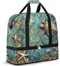 Foldable Travel Duffel Bag, Expandable Weekender Overnight Carry on Bags with Shoe Compartment Sport Tote Gym Luggage for Women Men, Turtle