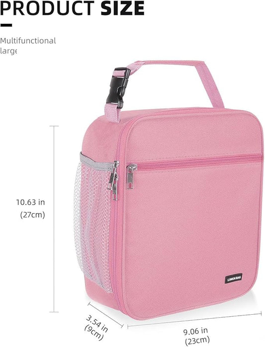 Lunch box Lunch bag for men women Insulated Lunchbox Lunch bags for Work Picnic Travel (Pink)