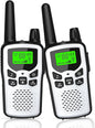 Walkie Talkies,Erelis Long Rang Walkie Talkies with 22 FRS Channels,Walkie Talkies for Adults with Lamp,VOX,LCD Display for Outdoor Activities (Silver)