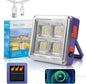 Solar Work Lights 4800mAh 4 Light Modes 10000 Lumen Waterproof USB Power Outages Solar Camping Lights with Hanging Clips for Outdoor Hiking Emergency Hurricane Car Repairing