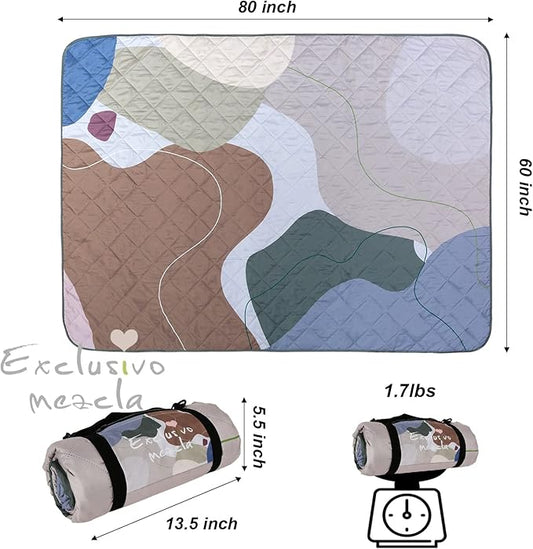Exclusivo Mezcla Waterproof Picnic Blankets 3-Layer 60x80 Inches Large Sandproof Beach Blanket Foldable Outdoor Blanket for Camping on Grass Picnic Mat