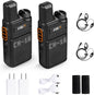 KSUN Walkie Talkies with Earpiece and Mic 22 FRS Channels Drop-Resistant, Long Range Dotted Matrix Display VOX 4000mAh Rechargeable Battery for Adults Hiking Camping M6 (2 Pack)