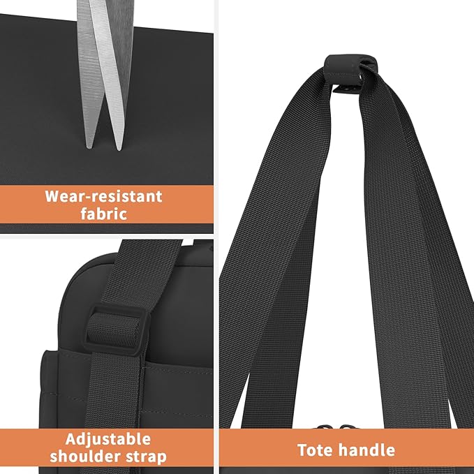 ZOMFELT Insulated Lunch Bag Women Men, Cute Lunch Box for Women Men, Leakproof Large Capacity Lunch Tote Bags with Adjustable Shoulder Strap for Work Office Outdoor Picnic Camping, Black
