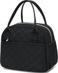 CAMTOP Lunch Box for Women Insulated Lunch Bag Lunchbox Cooler Thermal Leakproof Quilted Reusable Lunch Tote Bag for Work School Travel Picnic (Black)