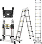 Telescoping Ladder A Frame, 12.5 Ft Compact Aluminum Extension Ladder, Portable Telescopic RV Ladder for Outdoor Camper Trips Motorhome with Tool Platform and Stabilizer Bar, 330 lb Capacity