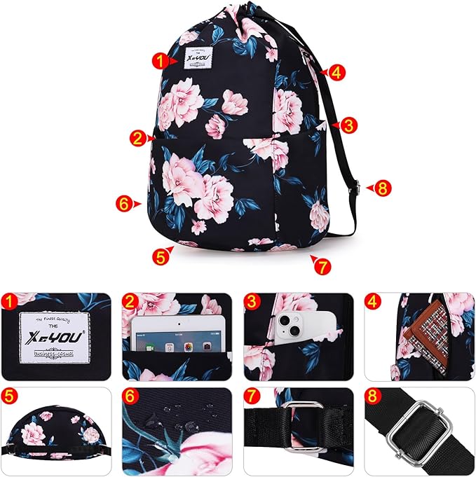 XEYOU Drawstring Sports Backpack Lightweight Gym Yoga Sackpack Shoulder Rucksack Casual Outdoor Daypack for Women and Men