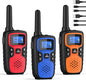 Wishouse Walkie Talkies for Adults Long Range-Handheld 2 Way Radios Rechargeable,Hiking Accessories Camping Gear Xmas Birthday Gift for Kids with Lamp,SOS Siren,NOAA Weather Alert,Easy to Use 3 Pack