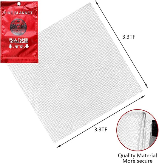 fire Blankets Emergency for Home 40" x 40" - 4 Pack, Kitchen Fire Blanket, House Emergency Fire Retardant Blanket,BBQ Camping Blanket(4)