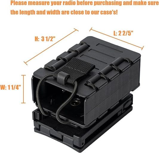 Compact Radio Holster Polymer Walkie-Talkie Case w/Duty Belt/MOLLE Vest Clip Two Ways Radio Pouch Interphone Carrier Sheath for Police Law Enforcement Security Firefighter Rescue EMS EMT