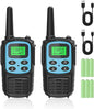 Rechargeable Walkie Talkies,Fvamom Walkies Talkies for Adults with 22 Channels,Long Range Walkie Talkies with NOAA Weather Channels,VOX LCD Display LED Flashlight (Blue)