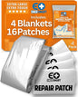 Camping Emergency Blanket for Survival with Repair Patches [4 Pack] - Emergency Mylar Thermal Blanket for Winter - Mylar Space Blanket Survival Blanket Extreme Cold - Emergency Mylar Blanket Bulk