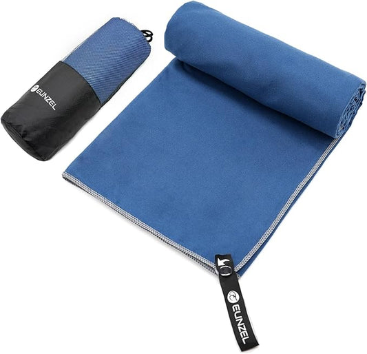 Eunzel Quick Dry Camping Towel, Microfiber Travel Towel Super Absorbent Fast Drying Towel for Camping, Beach, Gym, Backpacking, Yoga & Swimming(40" x 72", Navy)