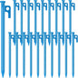 Blulu 24 Pcs 8/12/16 Inch Tent Stakes Heavy Duty Steel Metal Tent Pegs Unbreakable and Inflexible Metal Stakes Tent Spikes for Camping, Yard Decoration, Picnic, Tarp(Blue, 12 Inch)