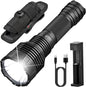 ULTRAFIRE C15 Rechargeable Tactical Flashlight 2000 High Lumens LED Flashlight with Holster,5 Modes,USB,Waterproof for Camping, Outdoor, Emergency Light