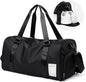 Large Carry on Gym Bag with Shoe Compartment for Men Women Waterproof Overnight Weekender Duffel Bag for Travel Personal Items Sports Workout Outdoors Black