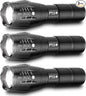 PeakPlus LED Tactical Flashlights High Lumens, Zoomable, 5 Modes Bright LED Flashlights for Emergencies, Camping, Outdoor LED Flash Lights Battery Powered, Handheld Flashlights (3 Pack) LFX1050