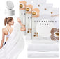 GXF 3 Packs Compressed Bath Towel Tablets, 56'' x 28'' Pure Cotton Portable Disposable Hypoallergenic Dehydrated Expandable Compact Compressed Towels Washcloths for Camping Swimming Traveling Hiking