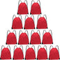 Drawstring Bags Bulk 14 Pcs Drawstring Backpack Bulk Cinch Bag Sackpack for Men Women Gym (Red)