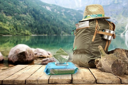 Camping Wipes - 48 Extra-Large Cleansing Wipes for Full-Body Cleanup