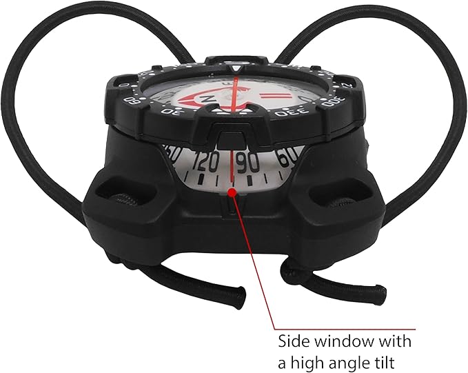 Bungee Mount Compass - Glow in the Dark, Waterproof Dive Compass for Scuba, Kayak - Diving Accessories