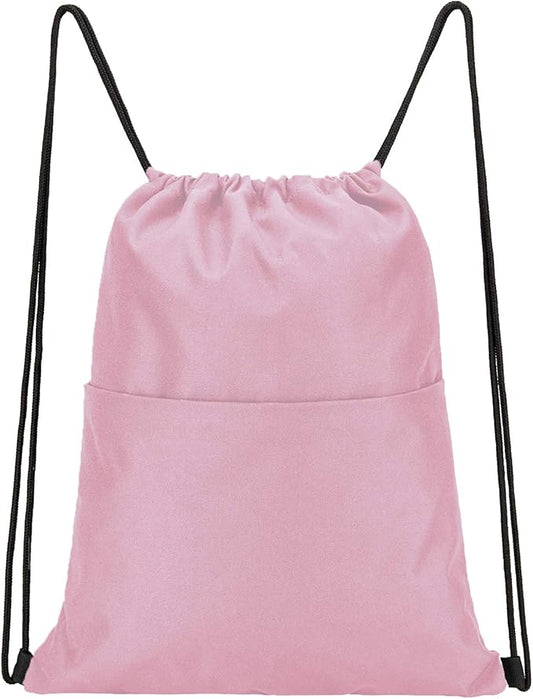 Vorspack Drawstring Backpack Water Resistant String Bag Sports Sackpack Gym Sack with Side Pocket for Men Women