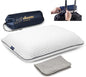 Travel & Camping Comfortable Memory Foam Pillow with Extra Cotton Cover – Easy to Carry Portable Bag (White)