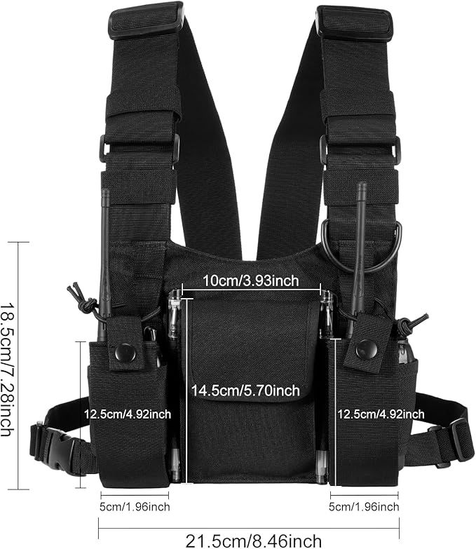 abcGoodefg Radio Chest Harness Chest Front Pack Pouch Holster Vest Rig for Two Way Radio Walkie Talkie(Rescue Essentials)