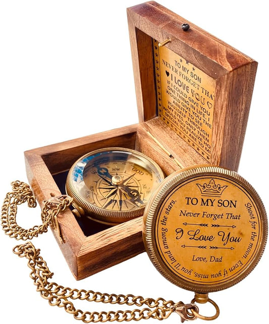 Inspiration Gift for Men Women Engraved Compass - Go Confidently - Thoreau Quote, You're Awesome Employee, Coworker Meaningful Gift for him her