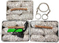 Emergency Fire Starter Magnesium 6 Bags Wax Infused Jute Rope Ferro Rod Striker Saw Wire for Camping Hiking Bushcraft Hurricane + Tin Container