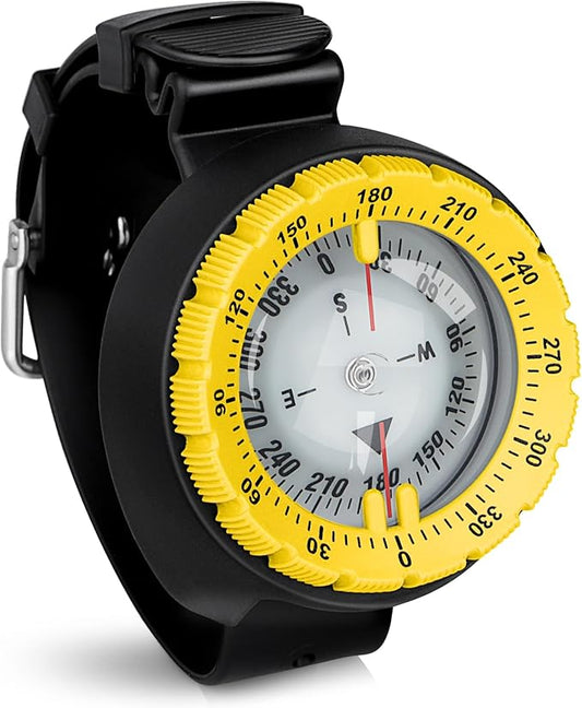 Scuba Compass, Professional Waterproof 5ATM Dive Wrist Compass with TPU Band for Outdoor Sports Diving, Sailing, Hiking, Survival Emergency