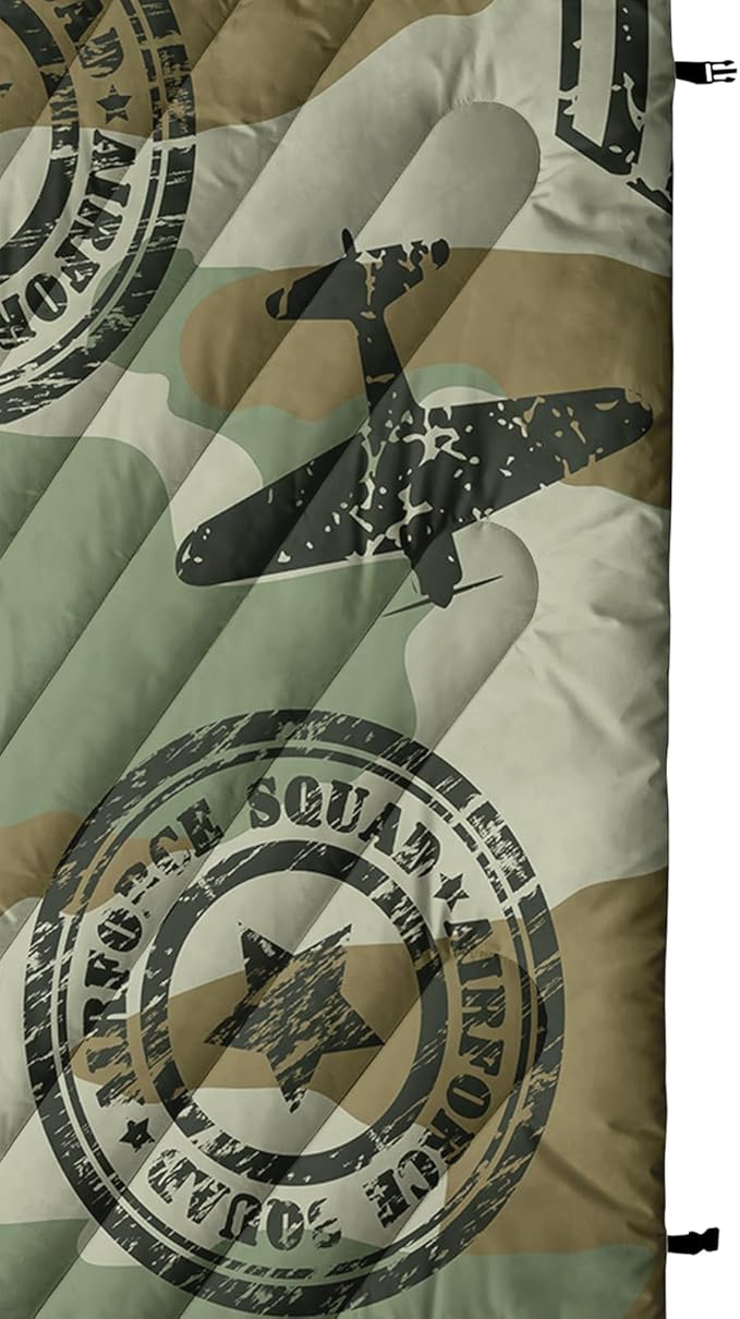 Axolotl Camouflage Printed Camping Blanket,Lightweight Portable Waterproof Puffy Military Themed Travel Blanket,Aircraft Medal Packable Outdoor Blanket for Picnic,Camping,Travel,Stadium,Hiking,Green