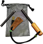 BSGB Ferro Rod Fire Starter with Wood Handle 5/16" Inch Survival Magnesium Ferro Rod with Striker & Paracord Rope Camping Survival Kit