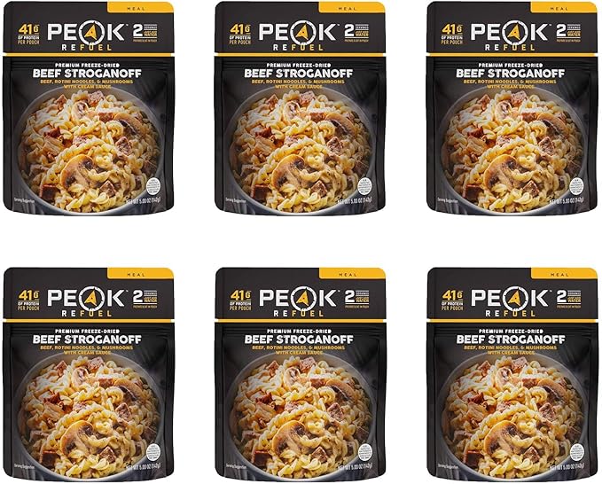 Peak Refuel Beef Stroganoff | Freeze Dried Backpacking and Camping Food | Amazing Taste | High Protein | Real Meat | Quick Prep Meals