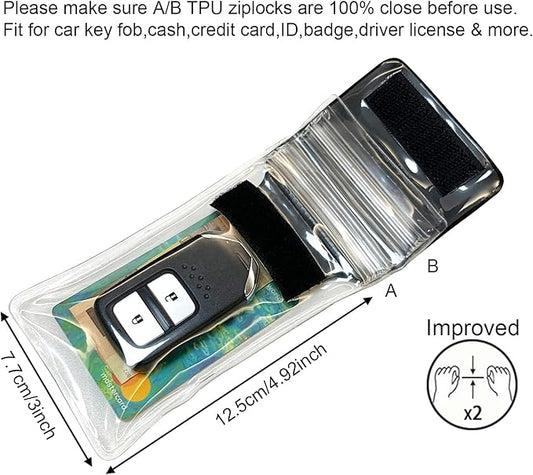 DRIPAC Waterproof Car Key FOB Case Waterproof Wallet Waterproof Holder Pouch For Key ID Badge Credit Card Money（Green）