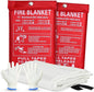 Emergency Fire Blanket for Home and Kitchen, 2 Pack 40"x40" Flame Suppression Fiberglass Fire Retardant Blankets for House Camping Grill Car Office Warehouse Emergency Survival Safety