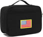 FlowFly Kids Lunch box Insulated Soft Bag Mini Cooler Back to School Thermal Meal Tote Kit for Girls, Boys, Black Free USA Flag Patch Included