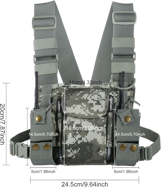abcGoodefg Radio Chest Harness Chest Front Pack Pouch Holster Vest Rig for Two Way Radio Walkie Talkie(Rescue Essentials)