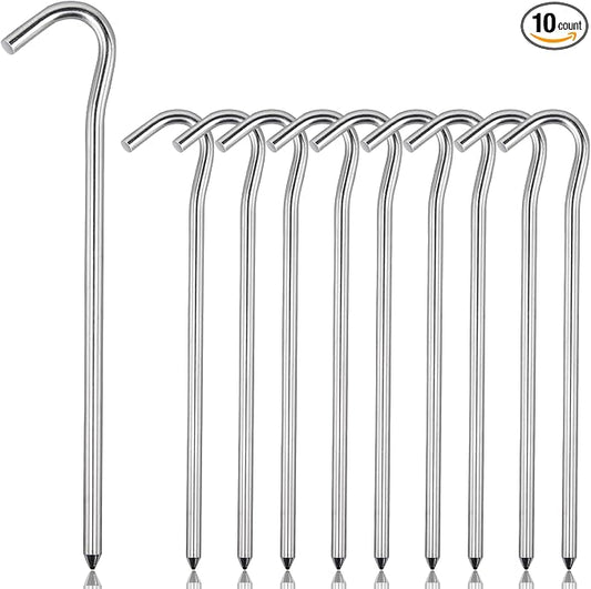 RIY 7" Camping Tent Stakes Aluminum Lightweight Camping Canopy Stakes Pegs